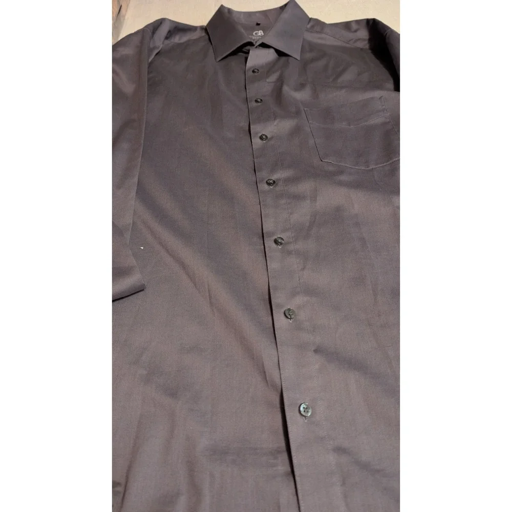 Men's Geoffrey Beene Gray Button Down Dress Shirt Size 18.5 37/38